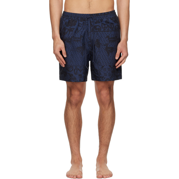  Carhartt Work In Progress Navy Slater Swim Shorts 