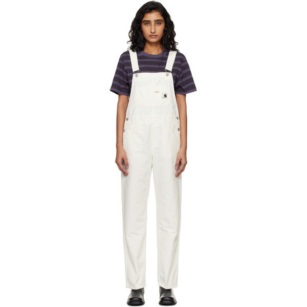  Carhartt Work In Progress White Bib Straight Overalls 