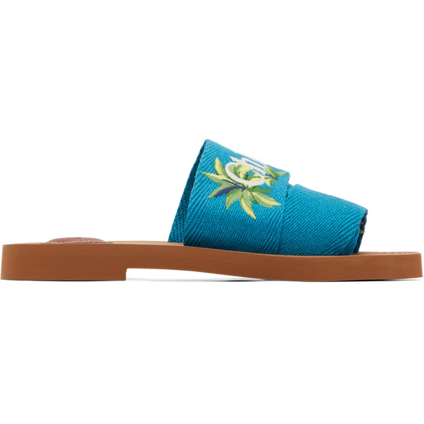  Chloé Blue Woody Mule Sandals 