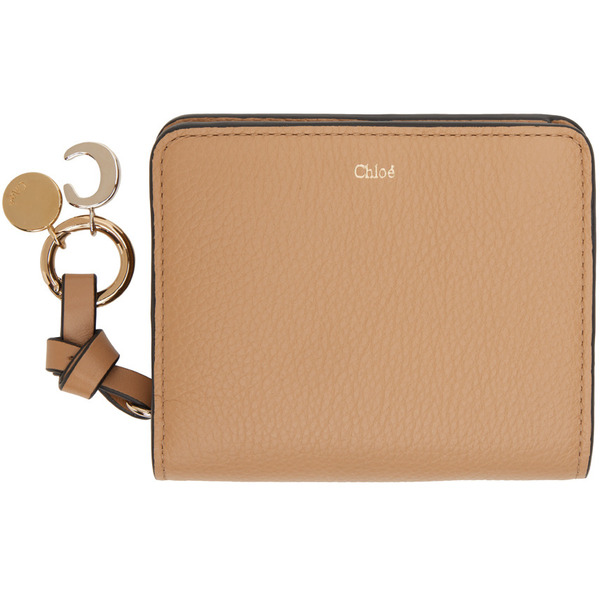 Chloé Tan Alphabet Zip Compact Wallet 