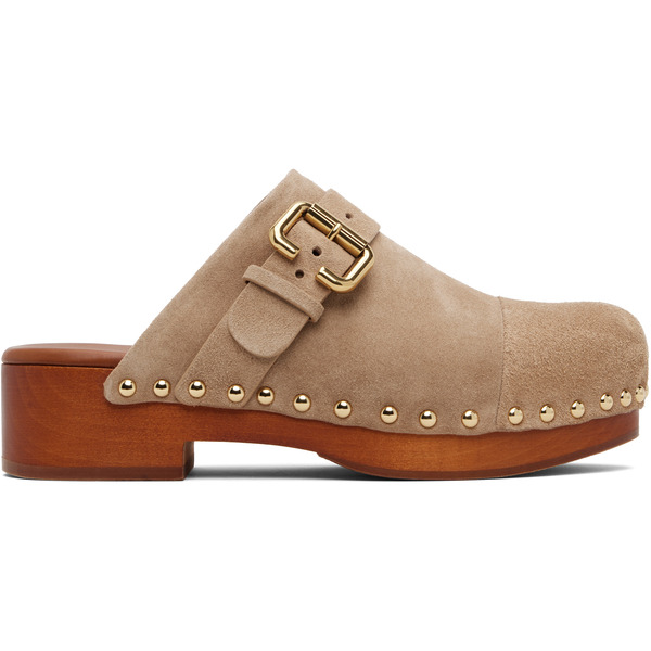  Chloé Taupe Jeannette Clogs 
