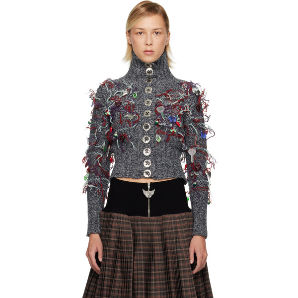  Chopova Lowena Gray Washed Up Cardigan 
