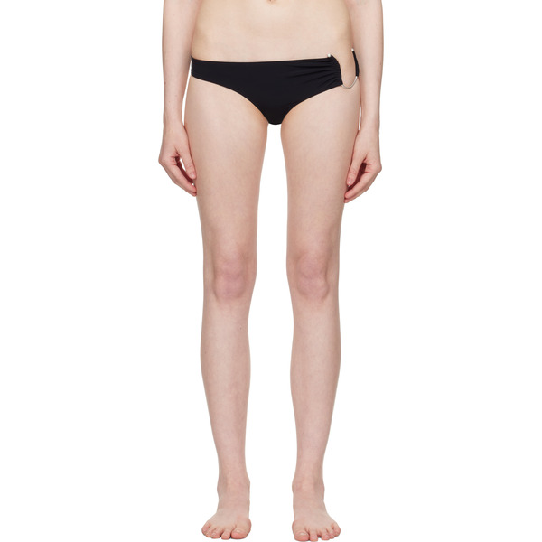  Christopher Esber Black Ruched Crescent Side Bikini Bottom 