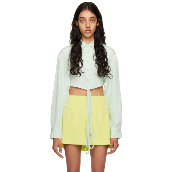  Christopher Esber Blue Cropped Shirt 