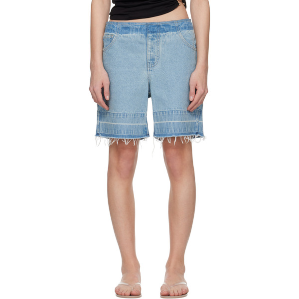  Christopher Esber Blue Deconstruct Denim Shorts 