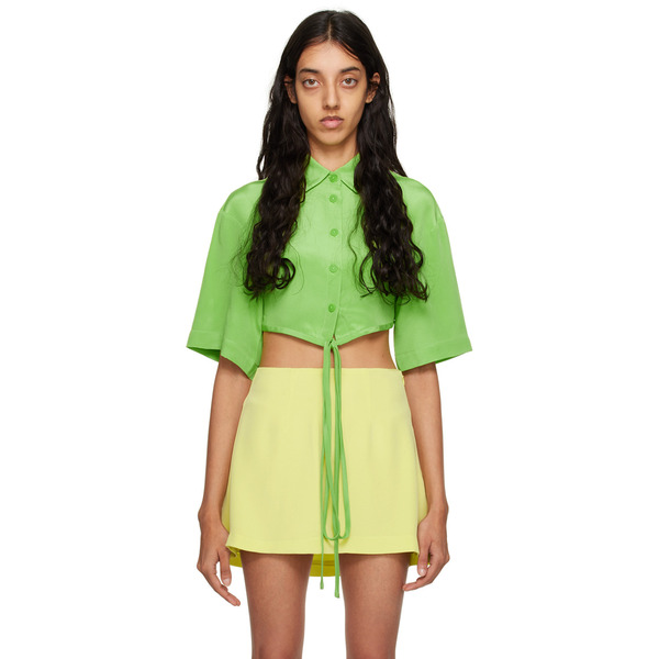  Christopher Esber Green Cropped Shirt 