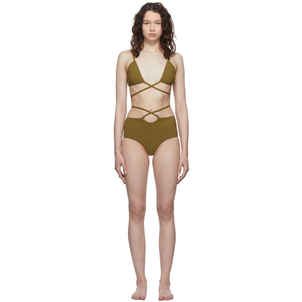  Christopher Esber Khaki Looped Tie Bikini 
