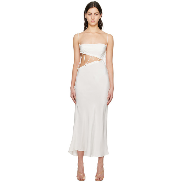  Christopher Esber White Disconnect Midi Dress 