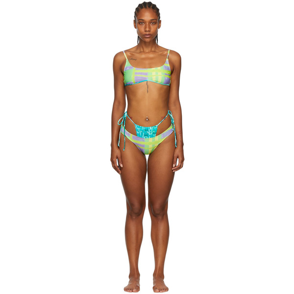  Collina Strada Ssense Exclusive Green Recycled Nylon Bikini 