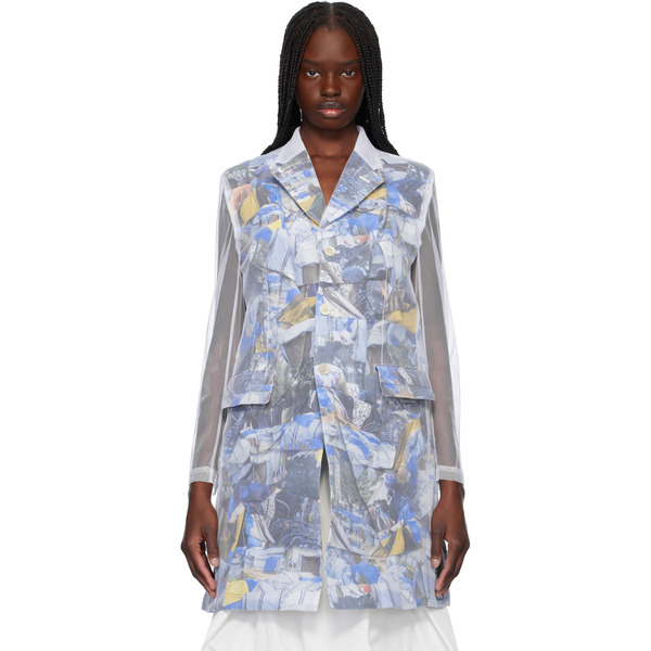  Comme Des Garçons White & Multicolor Layered Jacket 