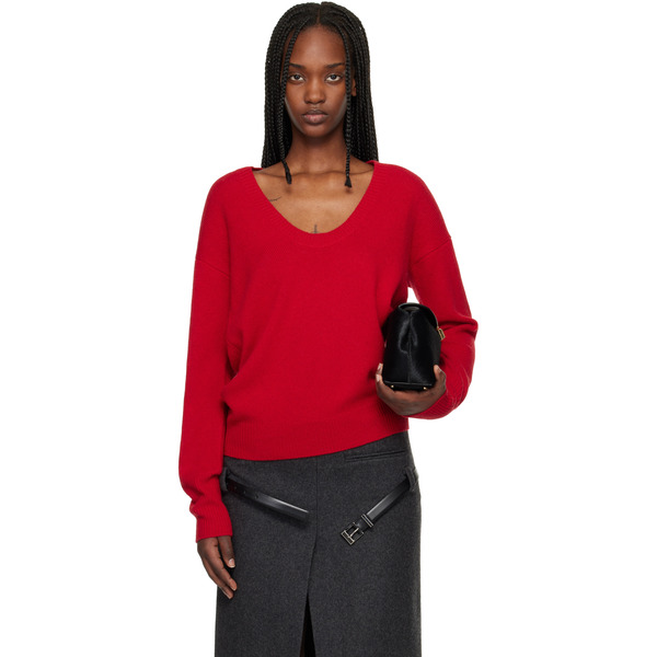  Commission Red U Neck Sweater 