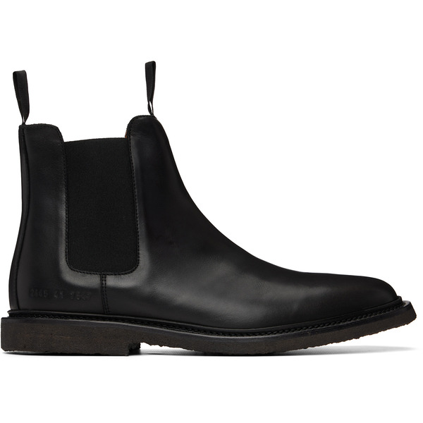  Common Projects Black Leather Chelsea Boots 