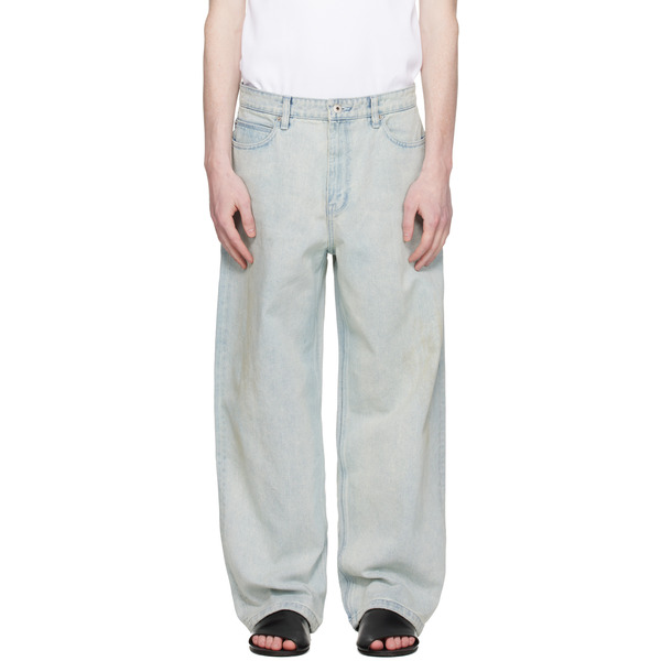  Coor Blue Straight Cut Sand Washed Jeans 