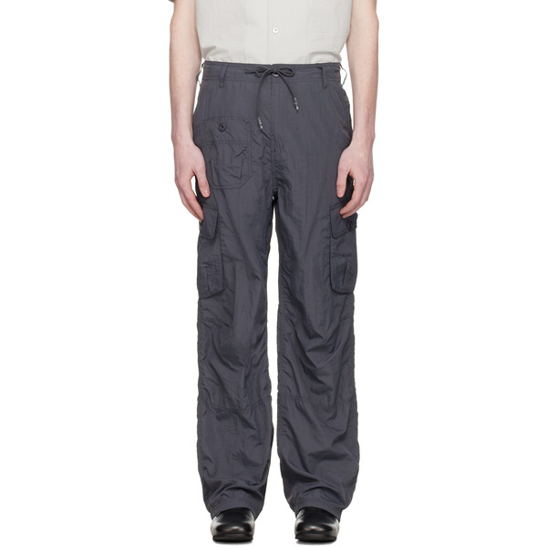  Coor Gray Multi-pocket Stitch Pointed Cargo Pants 