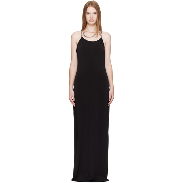  Coperni Black Logo Necklace Maxi Dress 