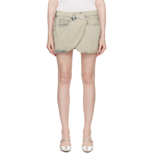  Coperni Gray Wrap Denim Miniskirt 