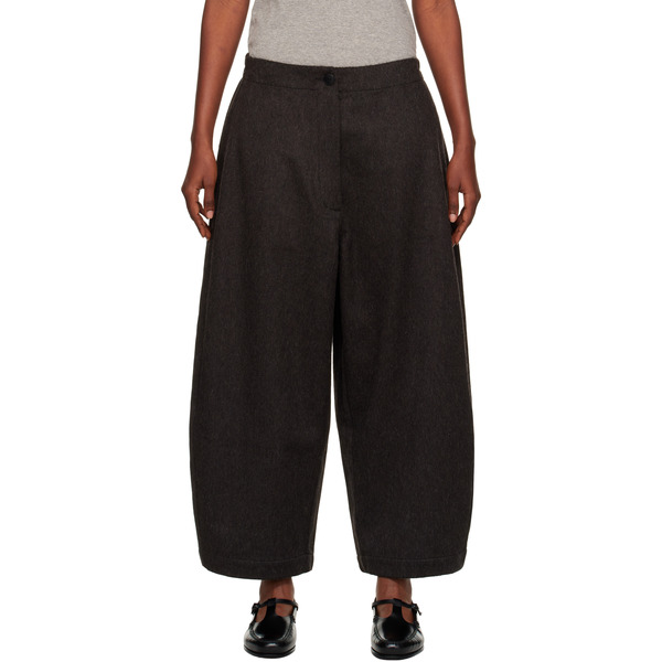  Cordera Brown Wool Curved Trousers 