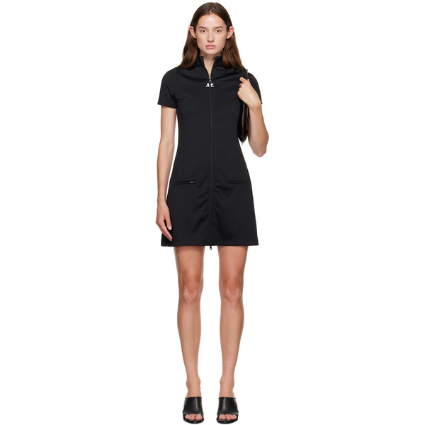 Courrèges Black Interlock Tracksuit Minidress 