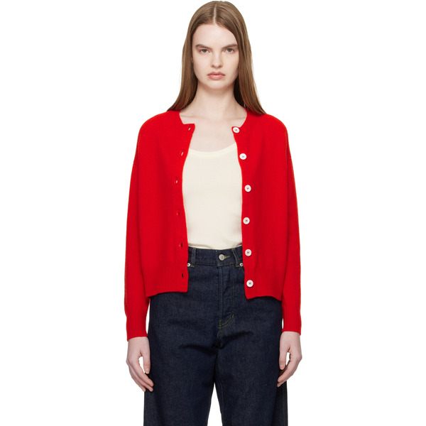  &daughter Red Ada Crewneck Cardigan 