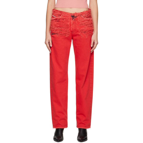  Diesel Red Destroyed Jeans 