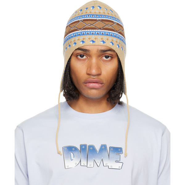  Dime Beige & Blue Alpine Beanie 