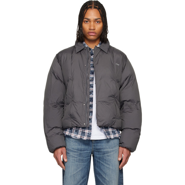  Dime Gray Pleated Puffer Jacket 