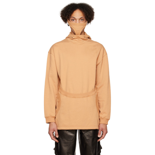  Dion Lee Beige Interlock Mask Hoodie 