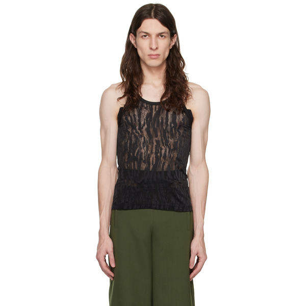  Dion Lee Black Split Tank Top 