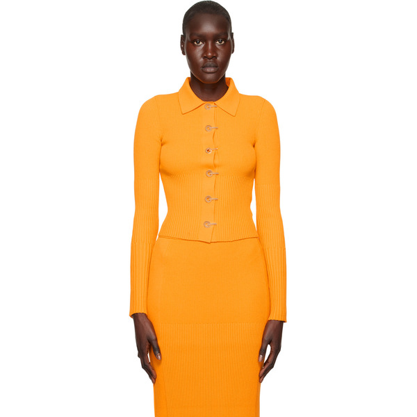  Dion Lee Yellow Gradient Rib Cardigan 