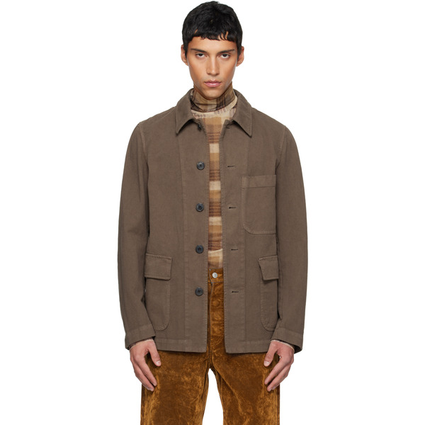 Dries Van Noten Brown Twill Jacket 