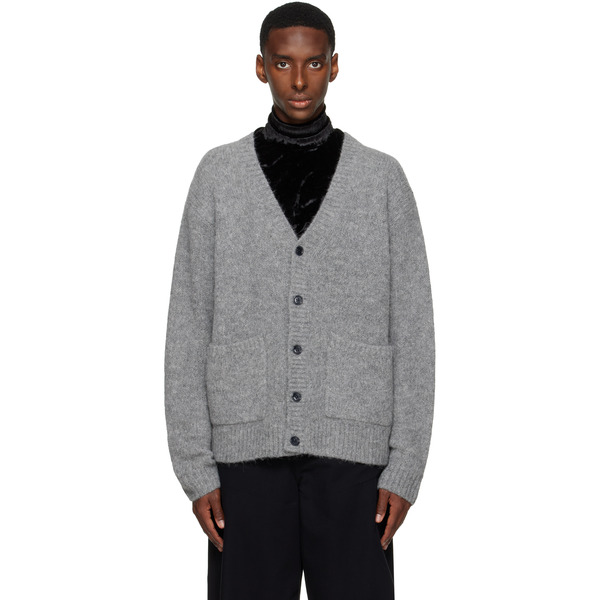  Dries Van Noten Gray Alpaca Cardigan 
