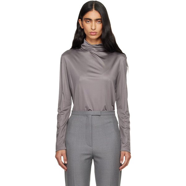  Dries Van Noten Gray Jersey Turtleneck 
