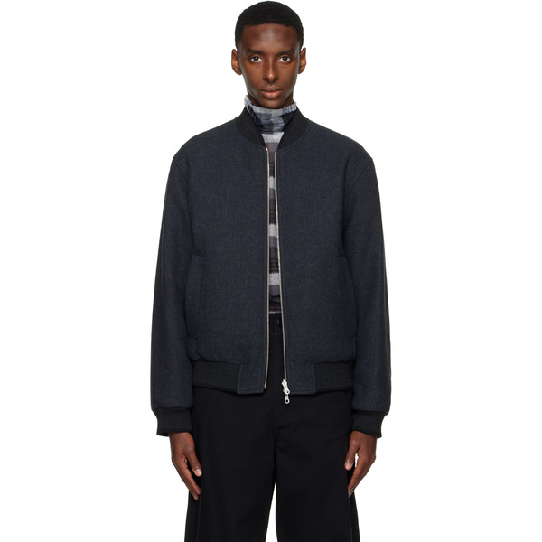  Dries Van Noten Gray Reversible Bomber Jacket 