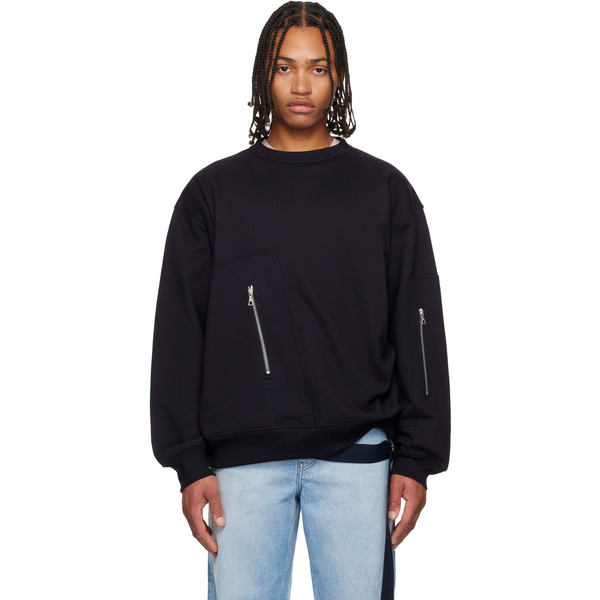  Dries Van Noten Navy Strap Sweatshirt 