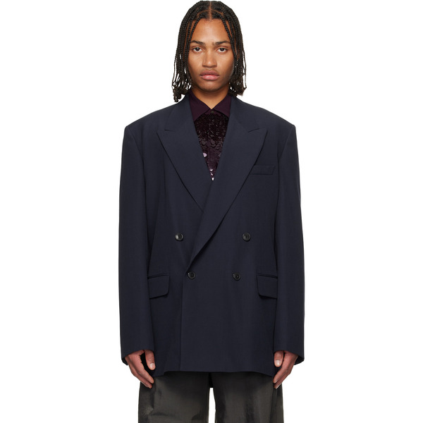 Dries Van Noten Navy Wool Blazer 