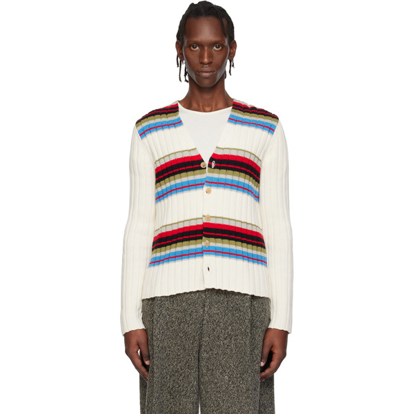  Dries Van Noten Off-white Striped Cardigan 