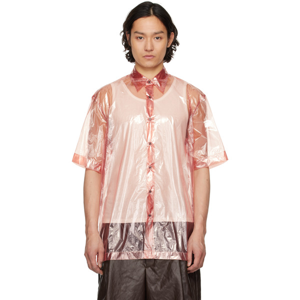  Dries Van Noten Pink Sheer Shirt 