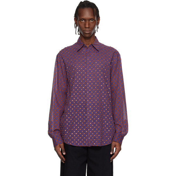  Dries Van Noten Purple Sequinned Shirt 