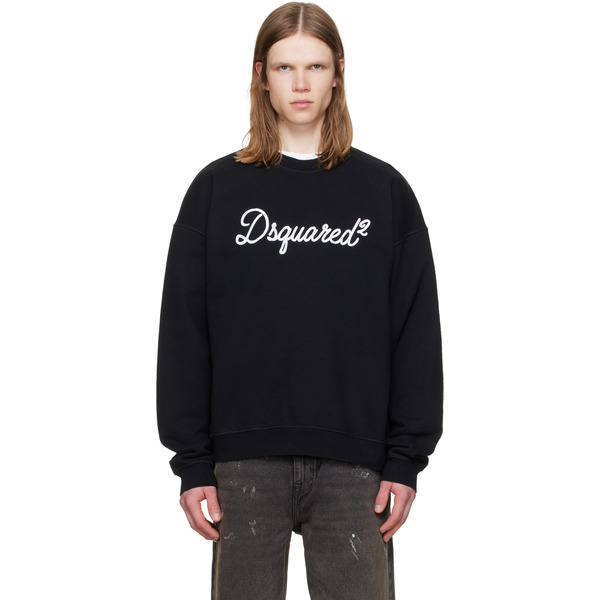  Dsquared2 Black D2 Signature Relax Fit Crewneck 