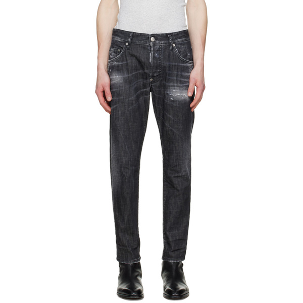  Dsquared2 Black Distressed Stretch Jeans 