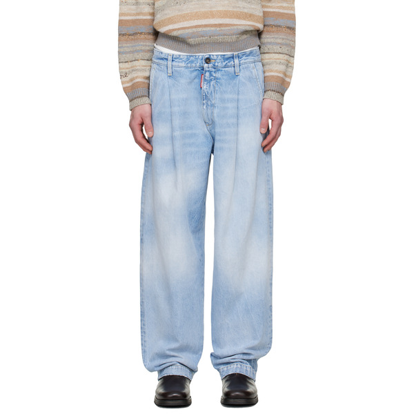  Dsquared2 Blue Light Clean Wash One Pleat Jeans 