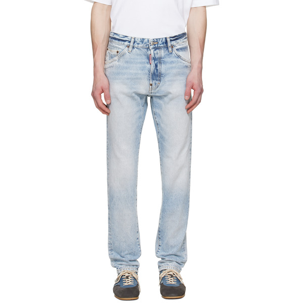  Dsquared2 Blue Light Diagonale Wash Teddy Jeans 