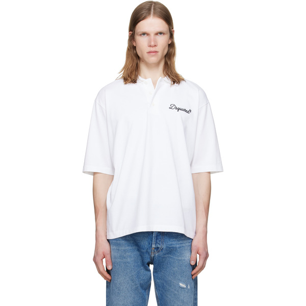  Dsquared2 White 'dsquared2 Signature' Tennis Fit Polo 