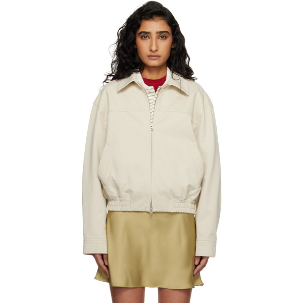  Dunst Beige Collared Blouson Jacket 