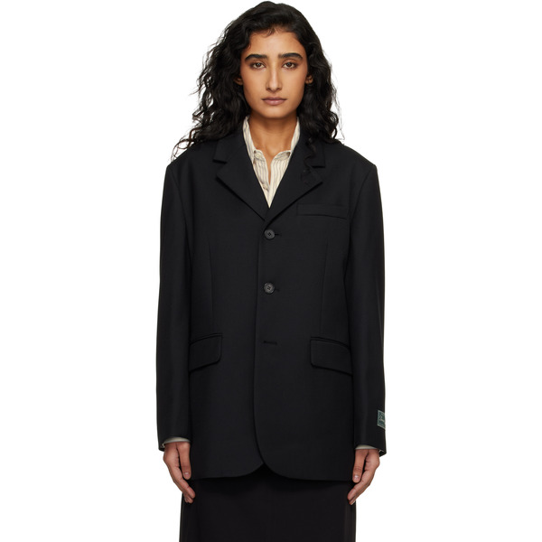  Dunst Black 3 Button Wool Blazer 