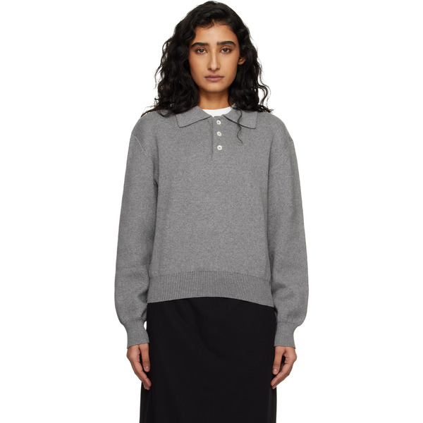  Dunst Gray Cashmere Collared Polo 