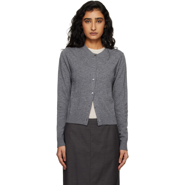  Dunst Gray Essential Crewneck Knit Cardigan 