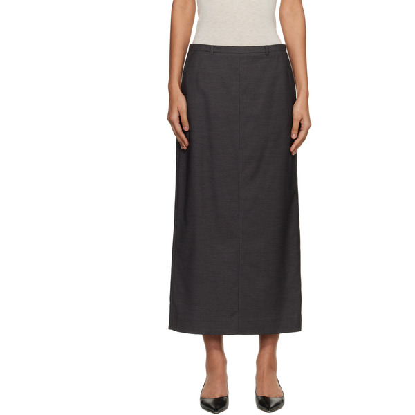  Dunst Gray H-line Striped Maxi Skirt 