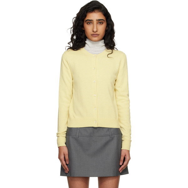  Dunst Yellow Essential Crewneck Knit Cardigan 