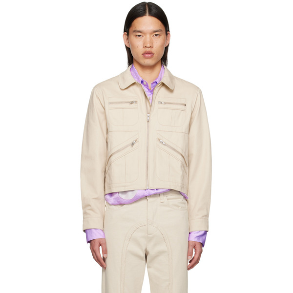  Edward Cuming Beige Spread Collar Jacket 